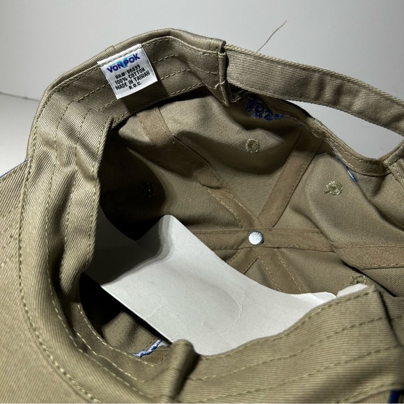 Absolut Vodka Tan Golf Cap Strap back BaseBall Hat Blue Logo Khaki Embroider Dad - Picture 6 of 7